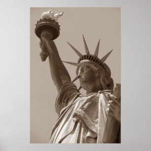 Sepia Brown Frihetsgudinnan New York City Poster
