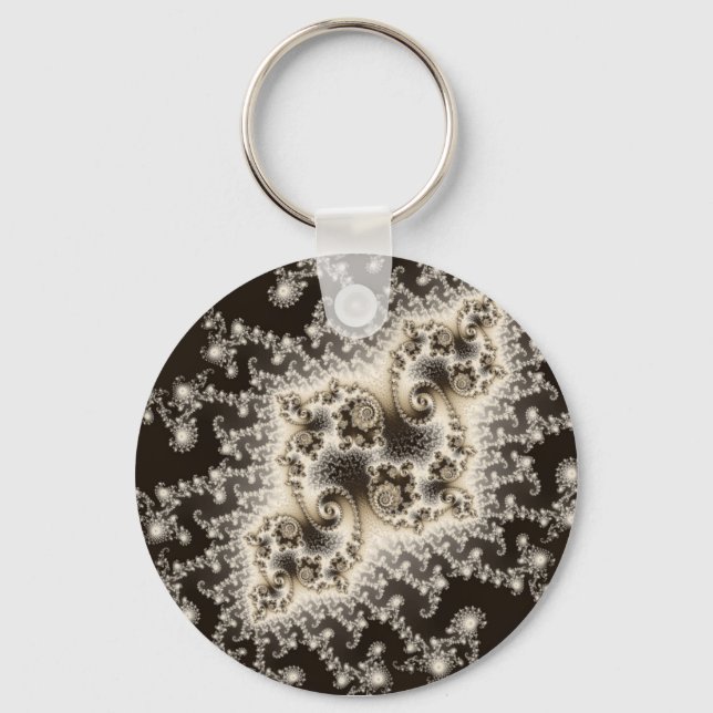Sepia Brown Jellyfish Keychain Nyckelring (Framsida)