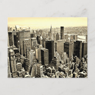 Sepia Brown New York City Old Stil Vykort