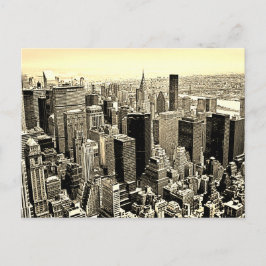 Sepia Brown New York City Old Stil Vykort