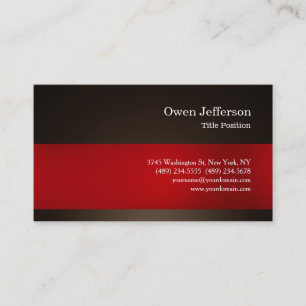 Sepia Brown Red Professionell Simple Modern Plain Visitkort