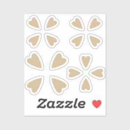 Sepia brunhjärtan klistermärken