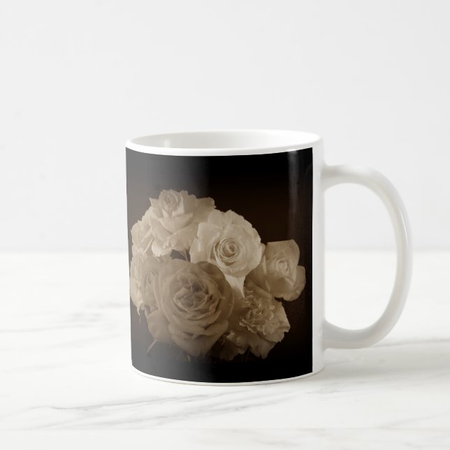 Sepia Bukett med rosor Kaffemugg (Höger)