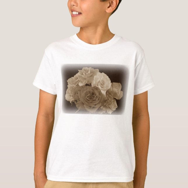 Sepia Bukett med rosor T-shirt (Framsida)