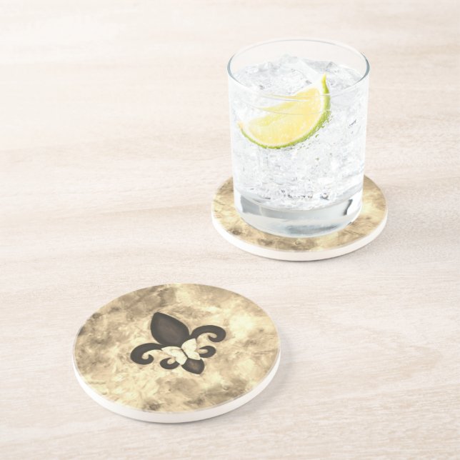 Sepia Butterfleur | Tan Butterfly från Fleur de Li Underlägg Sandsten (Sidan)