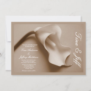 sepia calla lila bröllopsinbjudan inbjudningar