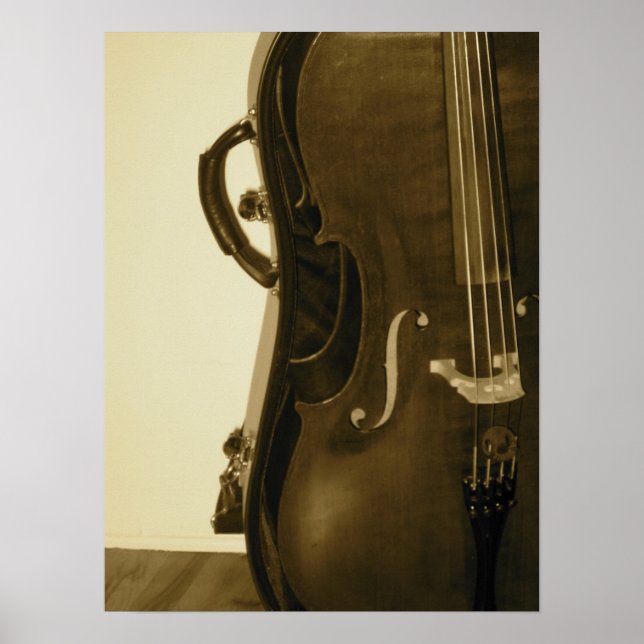 Sepia Cello-lodrät Poster (Framsidan)