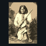Sepia Chief Geronimo Pop Art Poster<br><div class="desc">Stil-konst Poster - Legendary Geronimo Bläck Effect Digital Art Design</div>