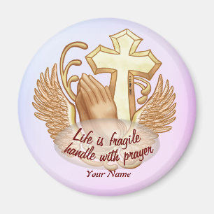 Sepia Christian Prayer Händer Magnet