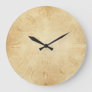 Sepia Clock Ansikte Steampunk Stor Klocka