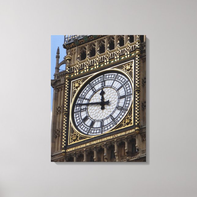 Sepia Close up Big Ben London Travel Canvastryck (Framsida)