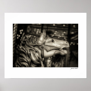 Sepia County Fair Karusell Affisch Print