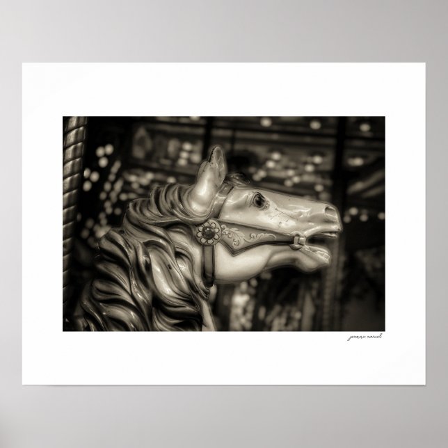 Sepia County Fair Karusell Affisch Print (Framsidan)