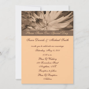 Sepia Dahlia-blomman - inbjudan