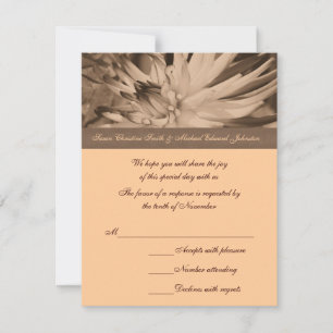 Sepia Dahlia Flower Bröllop OSA Kort