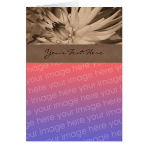 Sepia Dahlia Flower-fotokort Hälsningskort