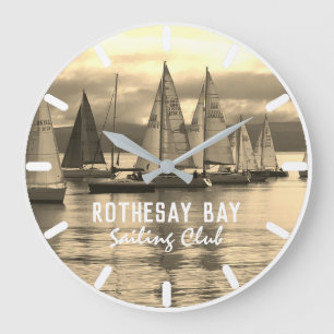 Sepia-Effect Foto av Yachts Lining till Tävling Stor Klocka
