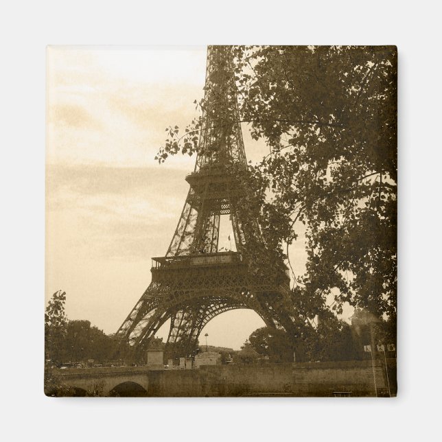 Sepia Eiffel Torn Magnet (Framsidan)
