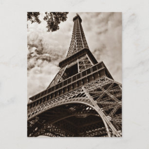 Sepia Eiffel Torn under - Paris Vykort