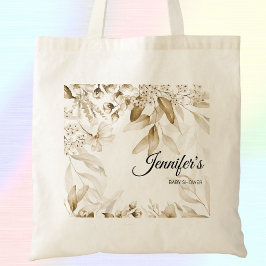 Sepia Elegant Fine Art Blommigts Boho Baby Shower Tygkasse