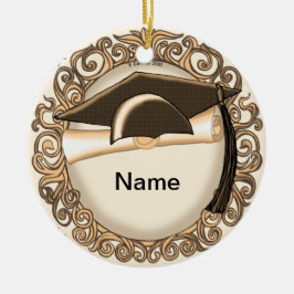 Sepia examensmössa ornament