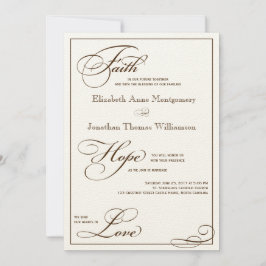 Sepia Faith Hope Kärlek-skribentinbjudan Inbjudningar