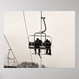 Sepia-färgskidutskrift, kom till toppen poster