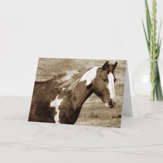 Sepia Flashy Mare Birthday Kort (Framsida)