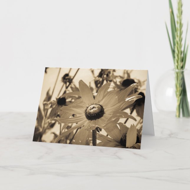 Sepia Flower Kort (Framsida)