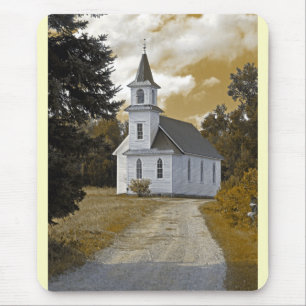 Sepia för flodstrandpresbyterianskaa kyrkan1800s musmatta