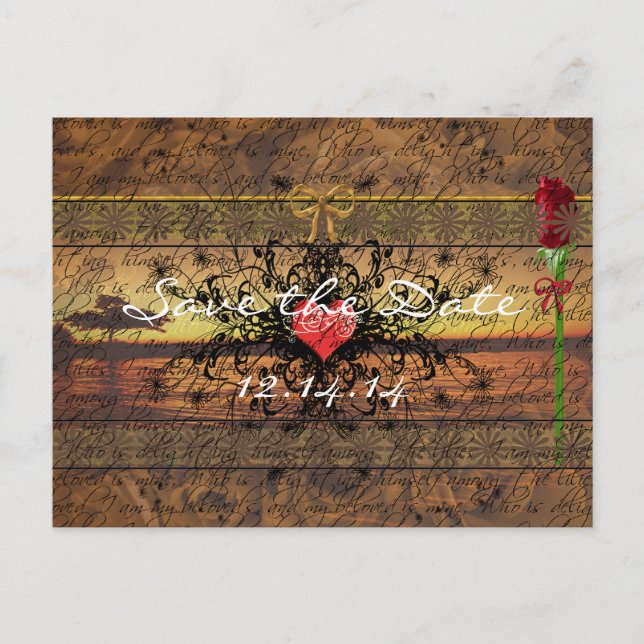 Sepia gammaldags rosor under de lugnande vågorna meddelande vykort (Framsida)