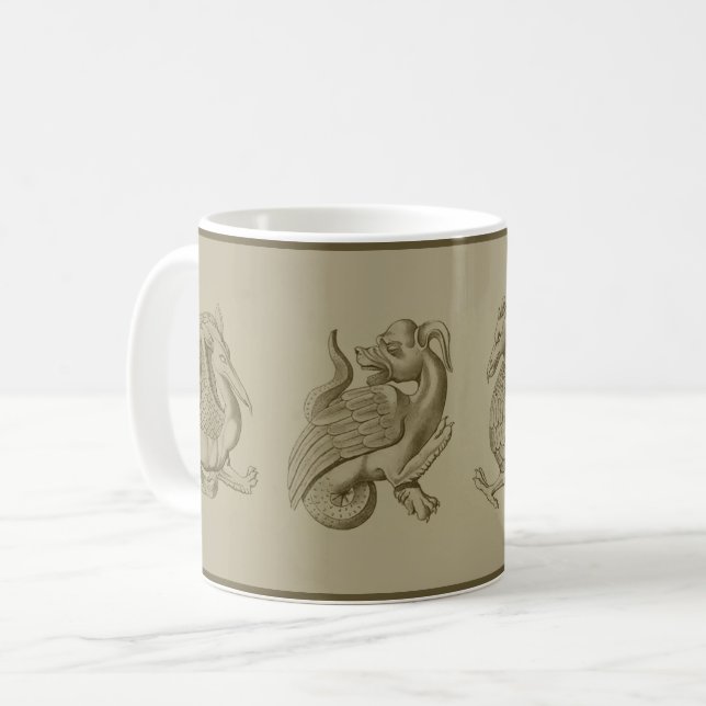 Sepia Gargoyles Coffee Mugg (Framsida vänster)