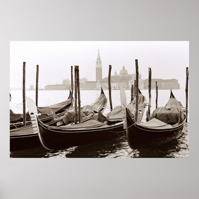 Sepia Gondolas Poster (Framsidan)
