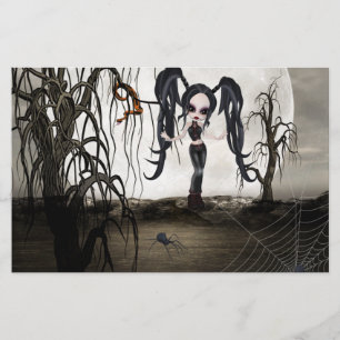 Sepia Goth Girl Brevpapper