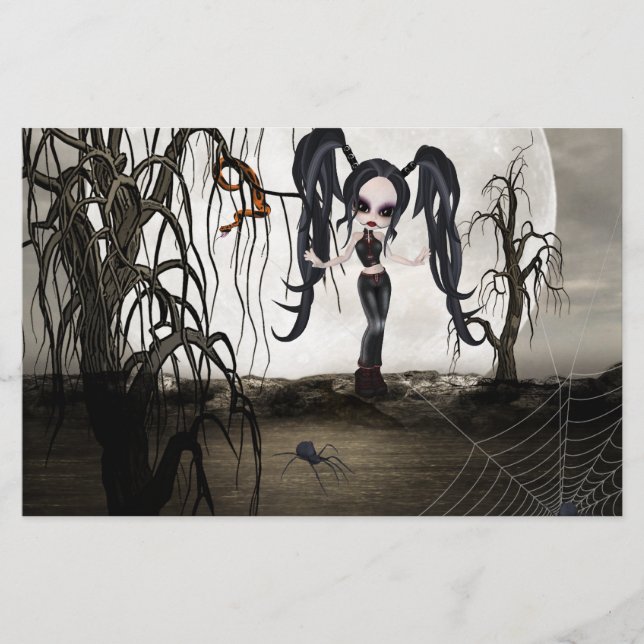 Sepia Goth Girl Brevpapper (Framsida)