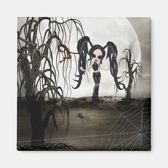 Sepia Goth Girl Magnet (Framsidan)