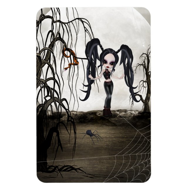 Sepia Goth Girl Magnet (Vertikal)