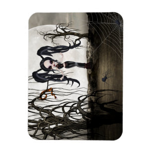 Sepia Goth Girl Magnet