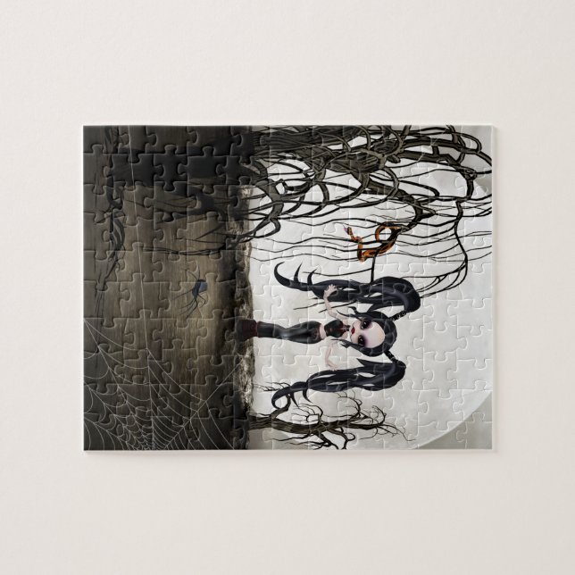 Sepia Goth Girl Pussel (Horisontell)