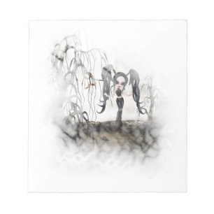 Sepia Goth Girl Vignette Anteckningsblock