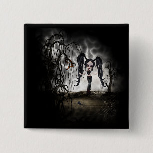 Sepia Goth Girl Vignette Knapp