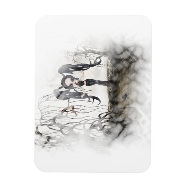 Sepia Goth Girl Vignette Magnet (Vertikal)