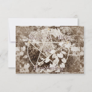Sepia Grapevine Bröllop/Handfasting Pentacle Trad. Inbjudningar