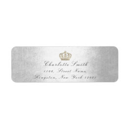 Sepia Guld Glitter OSA Krona Princess Möhippa Gråt Returadress Etikett