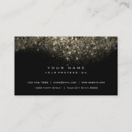 Sepia Guld Sparkly Glitter Glam Black Visitkort