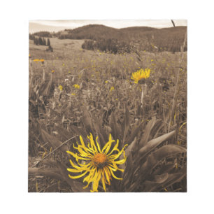 Sepia-Gult, vilda blommor Anteckningsblock