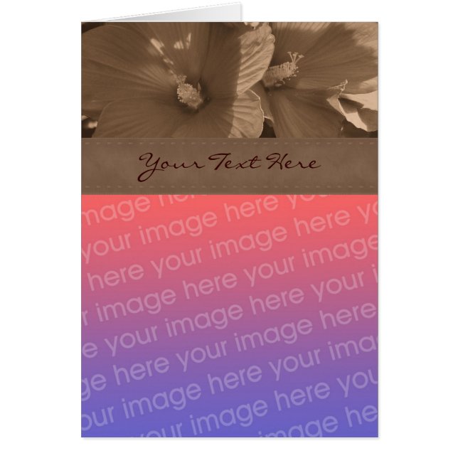 Sepia Hibiscus Flower Photo Card Hälsningskort (Framsidan)
