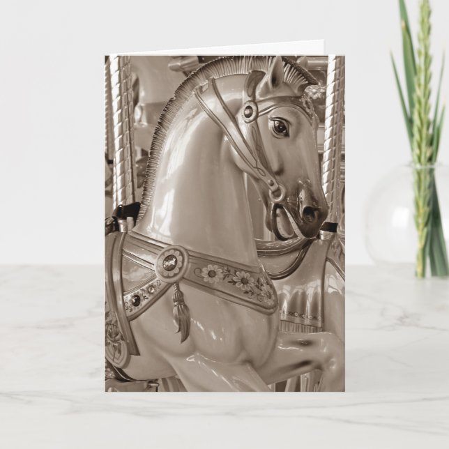Sepia Horse Birthday Kort (Framsida)