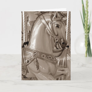 Sepia Horse Birthday Kort