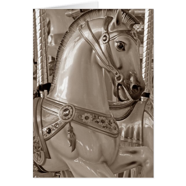 Sepia Horse Hälsningskort (Framsidan)